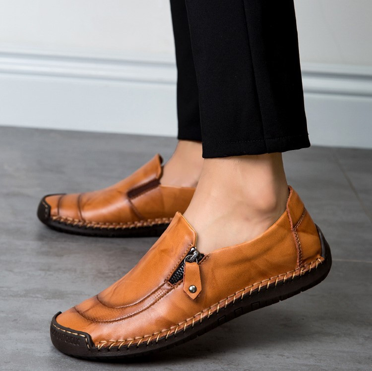 Men Leather Casual Shoes Orthopedic Closed Toe