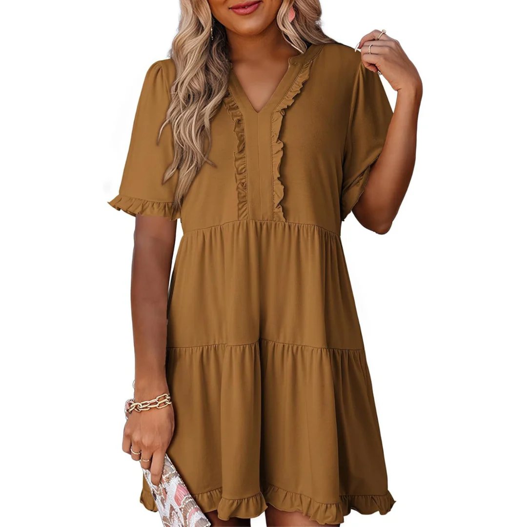 🔥Casual V-Neck Mini Dress