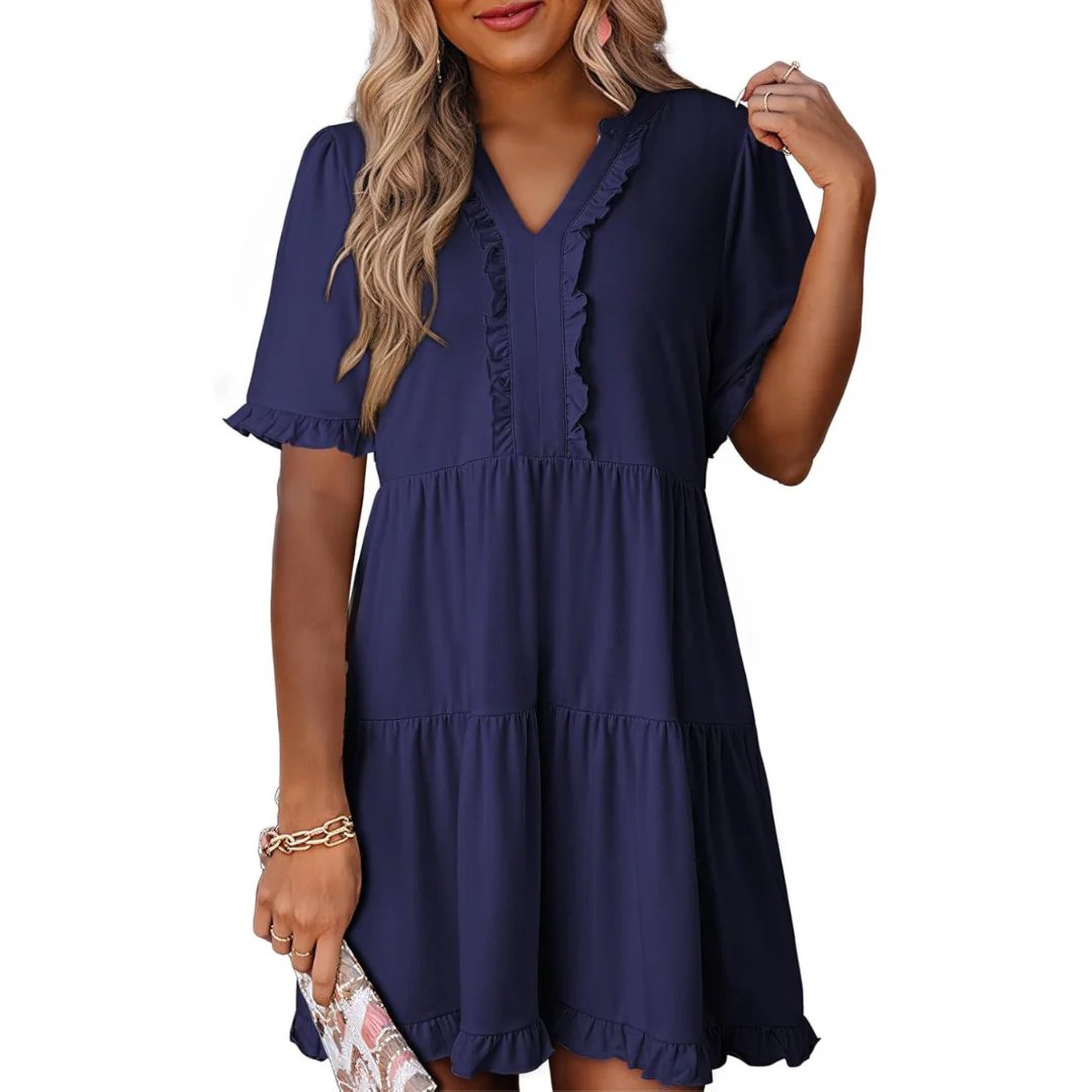 🔥Casual V-Neck Mini Dress
