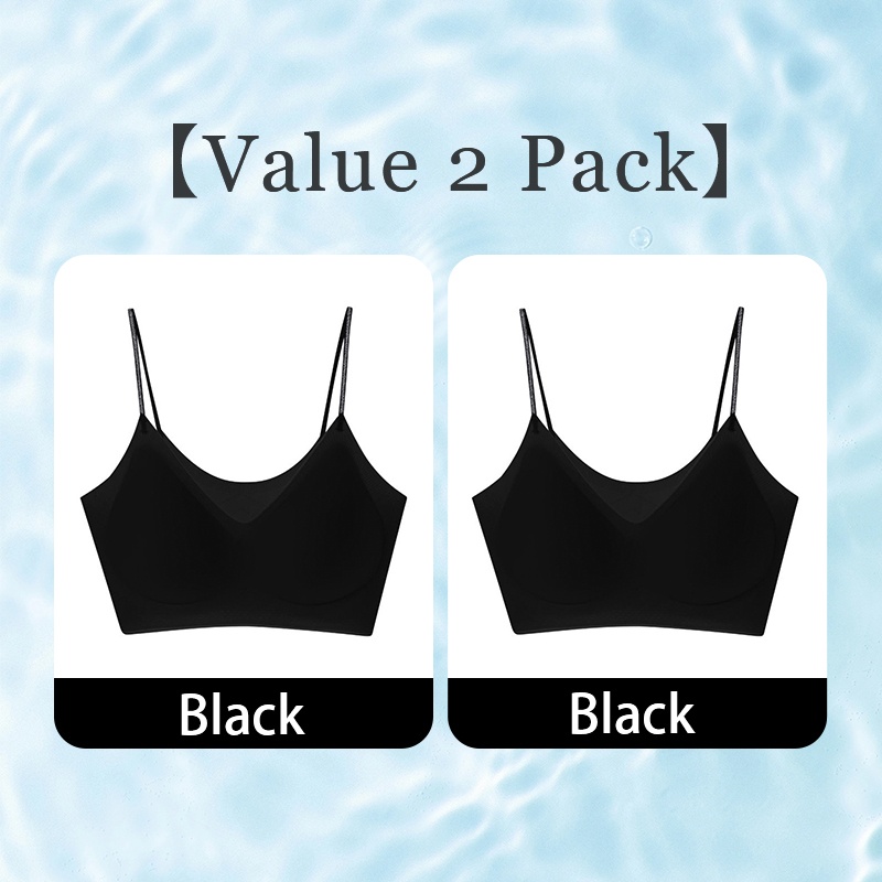 VEIMIA Cooling Seamless Bra Refreshing Summer, Nude Feeling Soft Support Invisible Spaghetti Straps Bra