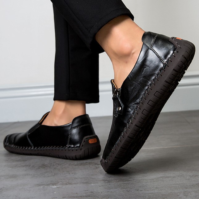 Men Leather Casual Shoes Orthopedic Closed Toe