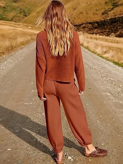 Fall Knit Top Sweater Set