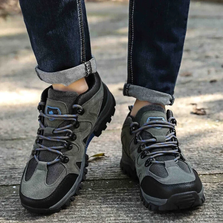 MEN'S LIGHTWEIGHT, WATERPROOF ORTHOPEDIC HIKING SHOES, COMFORTABLE ARCH SUPPORT