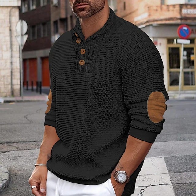 Men's Solid Color Casual Sweater