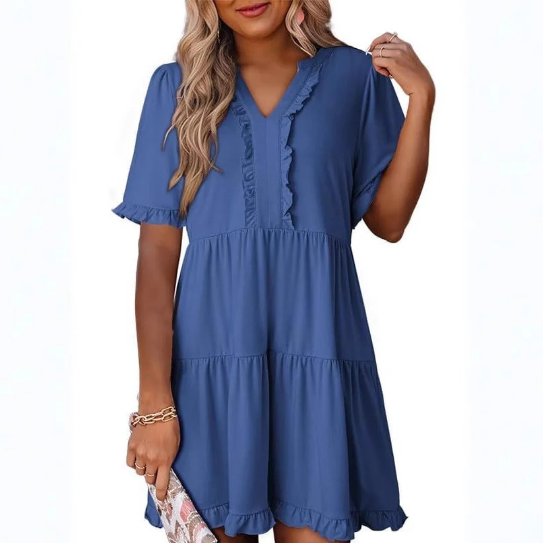 🔥Casual V-Neck Mini Dress