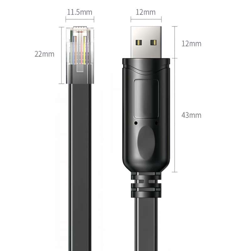 Prolific PL2303 Chip USB to RJ45 Console Rollover Cable-6FT | PINOWELL