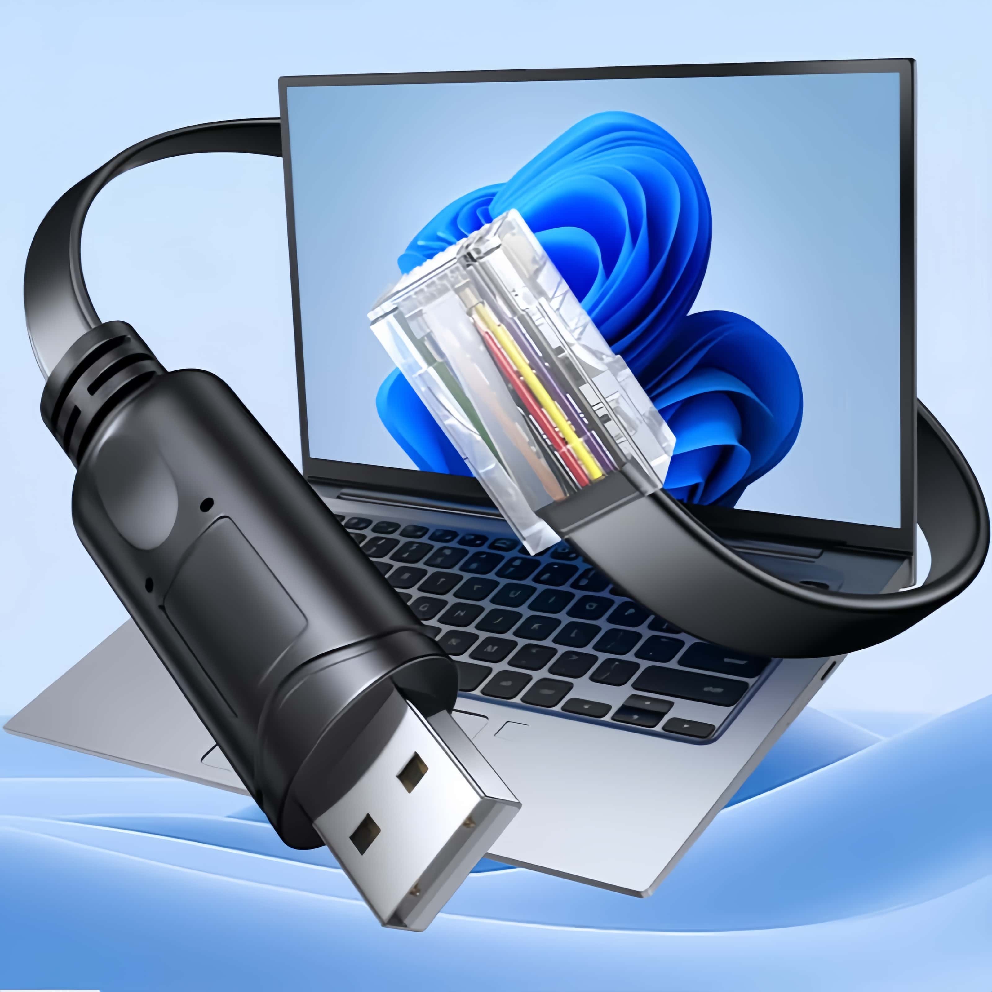 Prolific PL2303 Chip USB to RJ45 Console Rollover Cable-6FT | PINOWELL