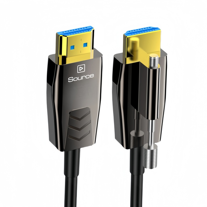 Locking HDMI Fiber Optic Cable