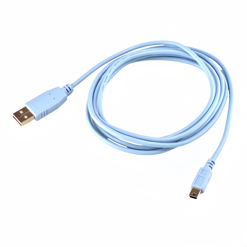 Cisco CAB-CONSOLE-USB USB A to Mini-B Rollover Console Cable 6ft,Light Blue -PINOWELL