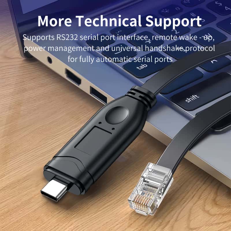 Cisco USB-C Console Cable Type-C to RJ45 Serial Port Adapter |PINOWELL