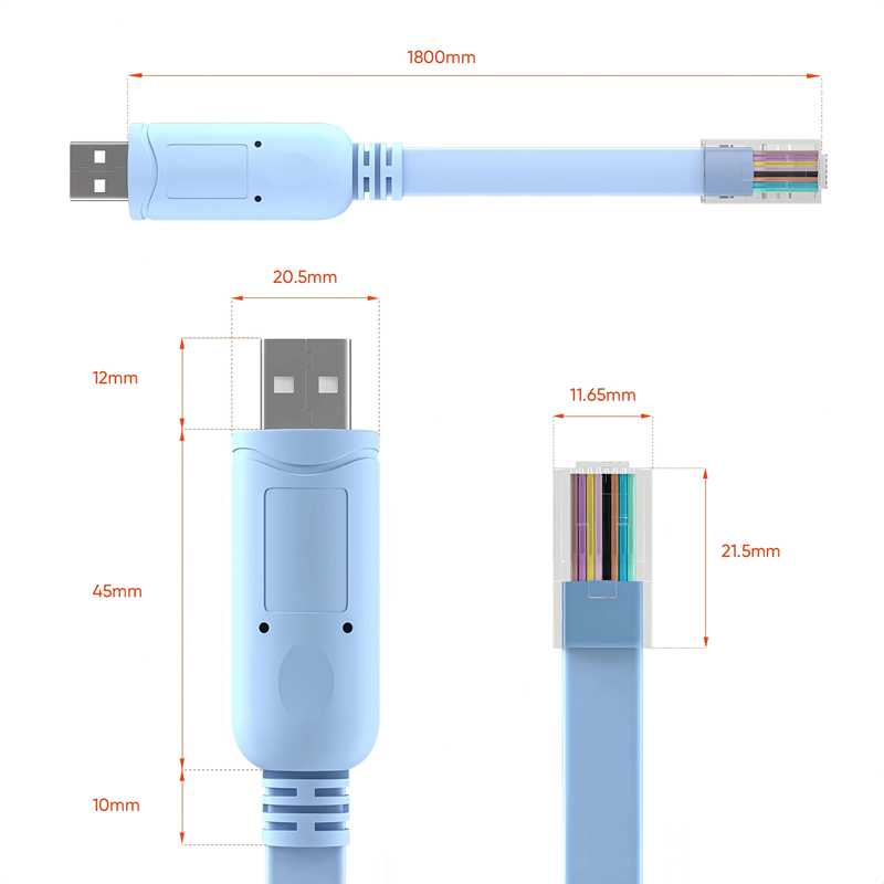 Cisco USB to RJ45 Console Cable USB-A to RJ45 Console Port | PINOWELL