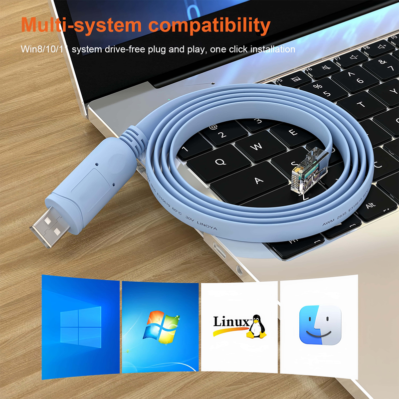 Cisco USB to RJ45 Console Cable USB-A to RJ45 Console Port | PINOWELL
