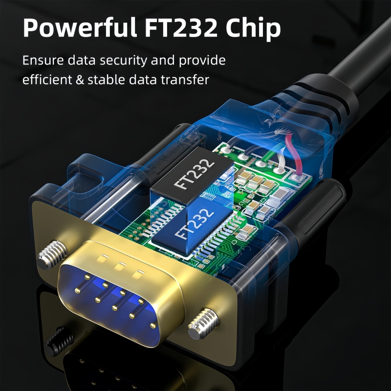USB to RS232 Serial Adapter Cable with FTDI Chipset