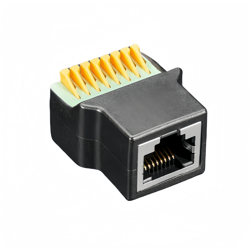 RJ45 Female to Terminal Block Adapter with Push Button | PINOWELL