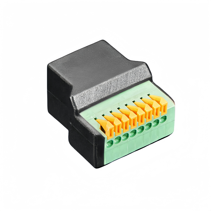 RJ45 Female to Terminal Block Adapter with Push Button | PINOWELL