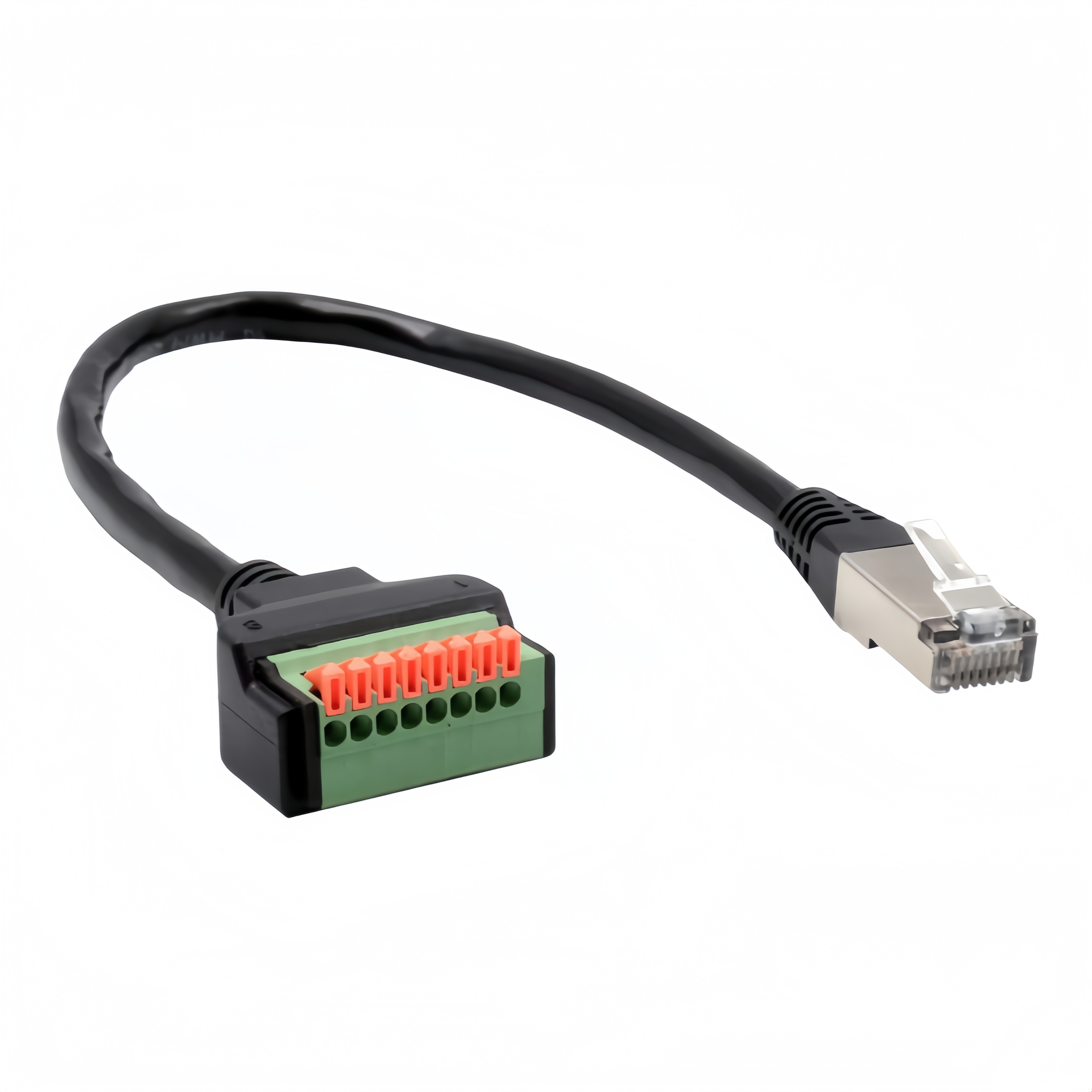 RJ45 Terminal Block Adapter with Push-Button Cat5e STP Cable | PINOWELL