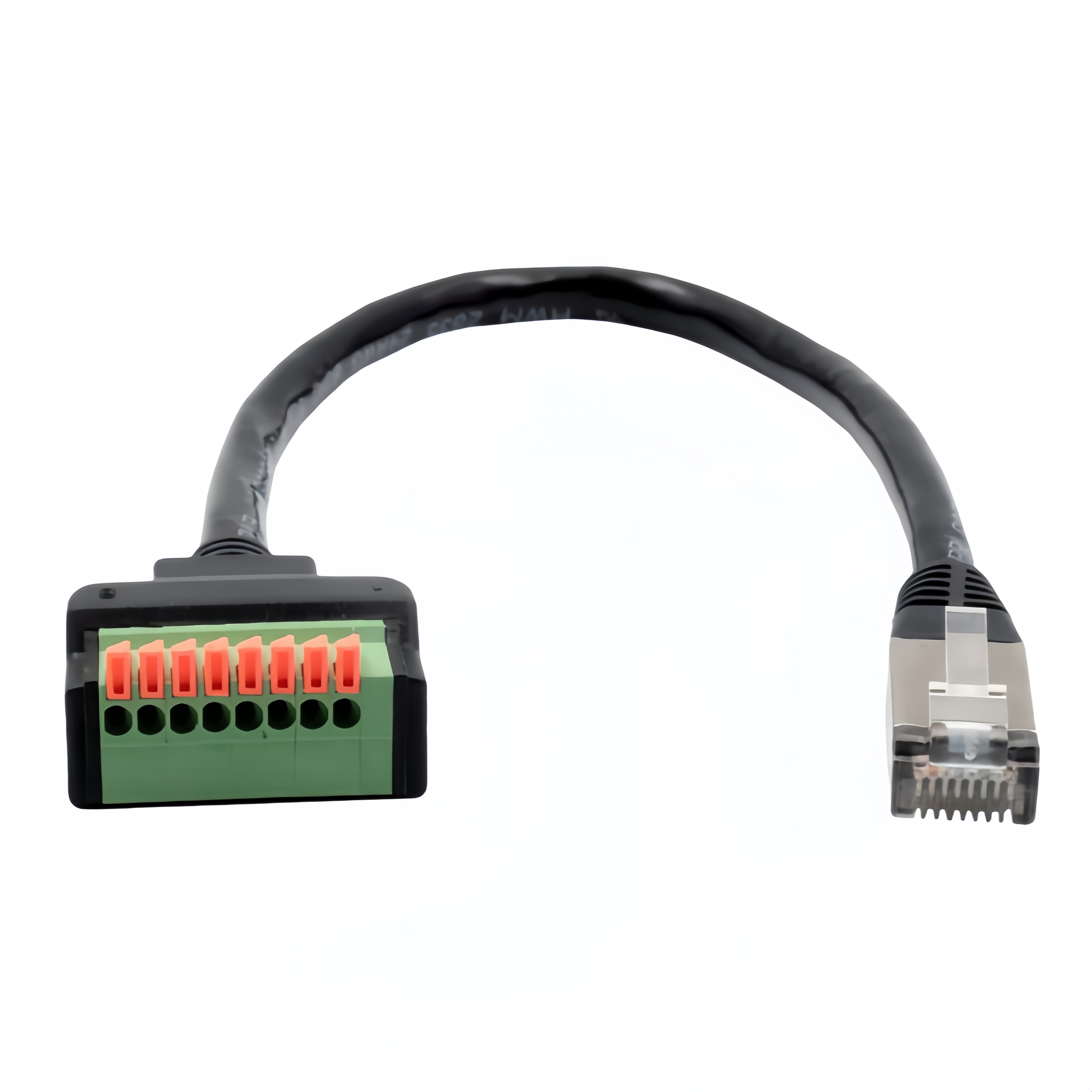 RJ45 Terminal Block Adapter with Push-Button Cat5e STP Cable | PINOWELL