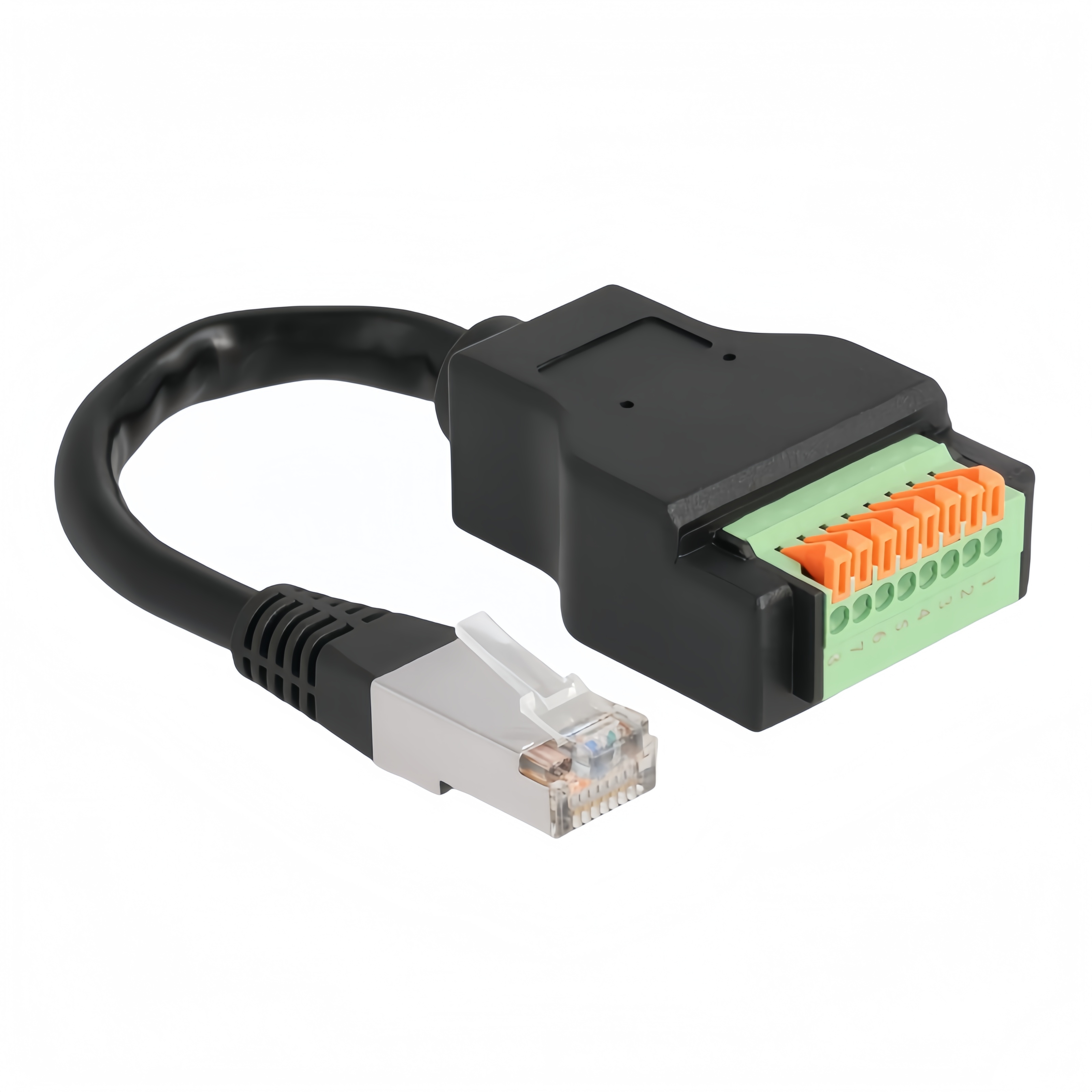 RJ45 Terminal Block Adapter with Push-Button Cat5e STP Cable | PINOWELL