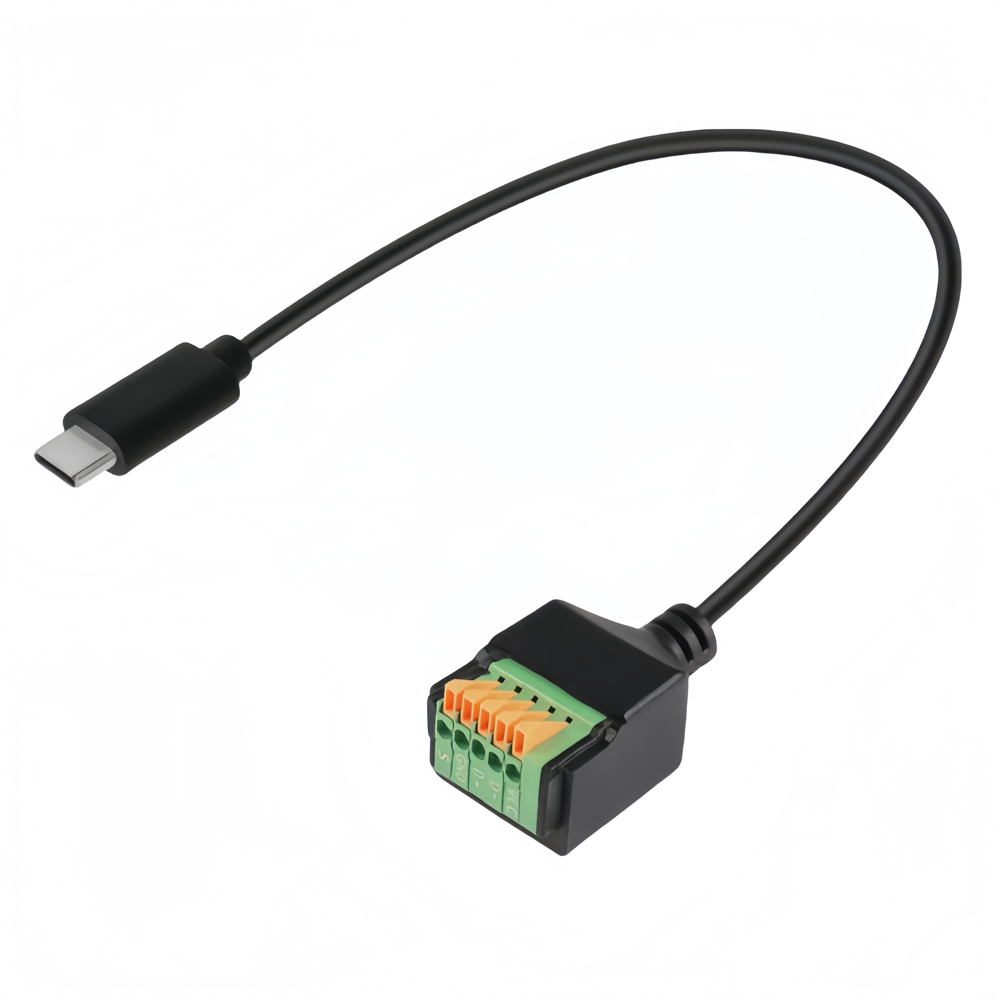 USB-C Male to 5Pin Terminal Block Cable with Push Button | PINOWELL