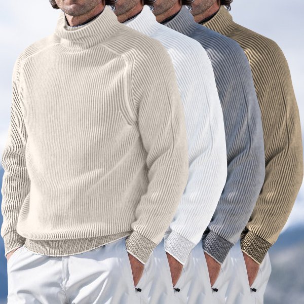 Cashmere turtleneck ski sweater