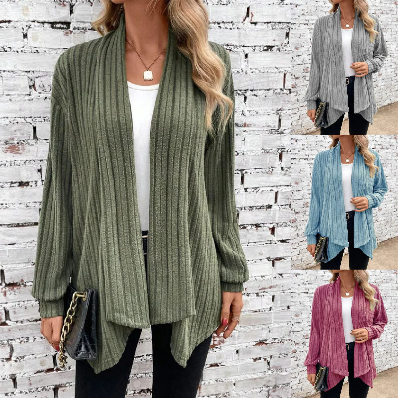 Fall Long sleeve solid color popular cardigan jacket
