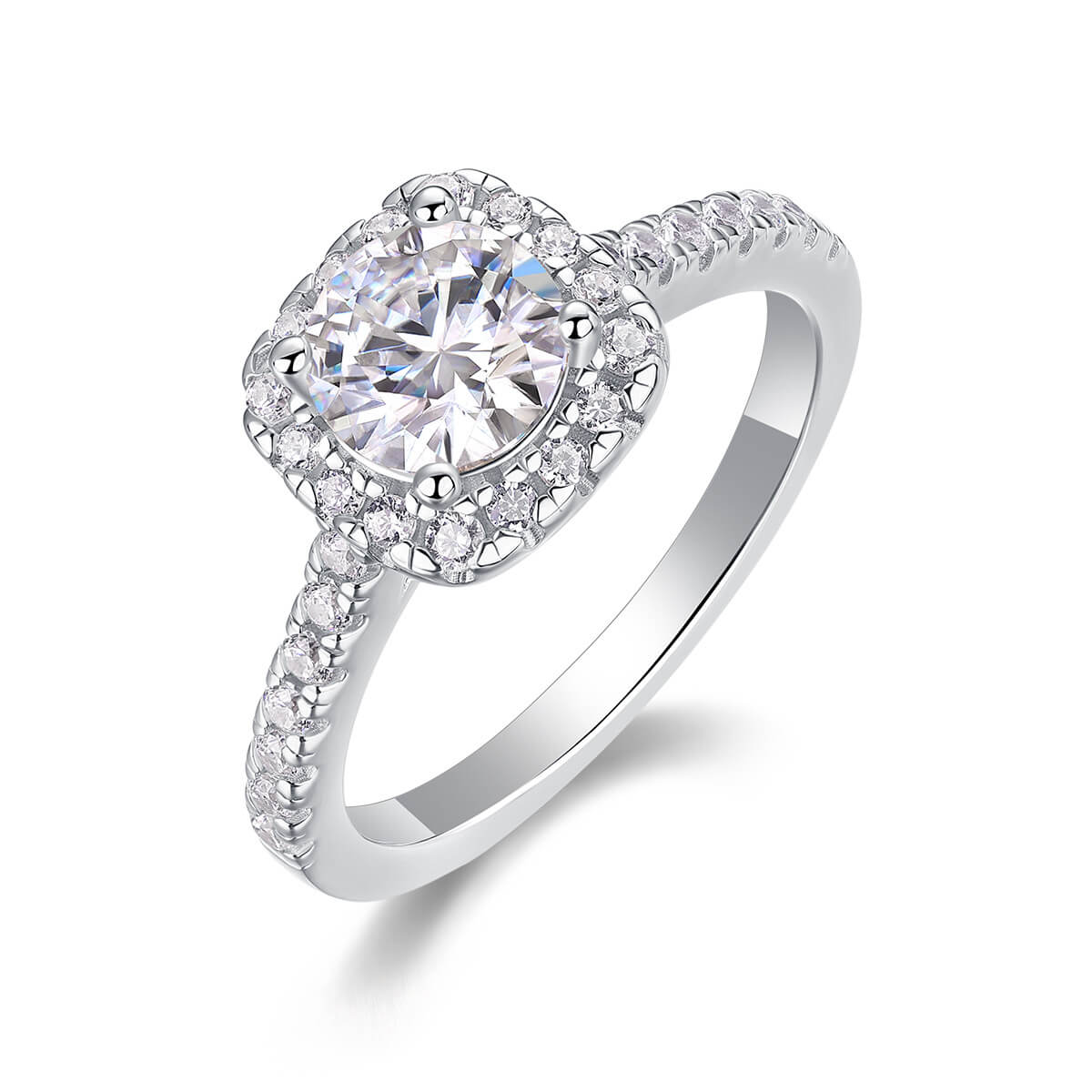 925 Square Candy Moissanite Ring