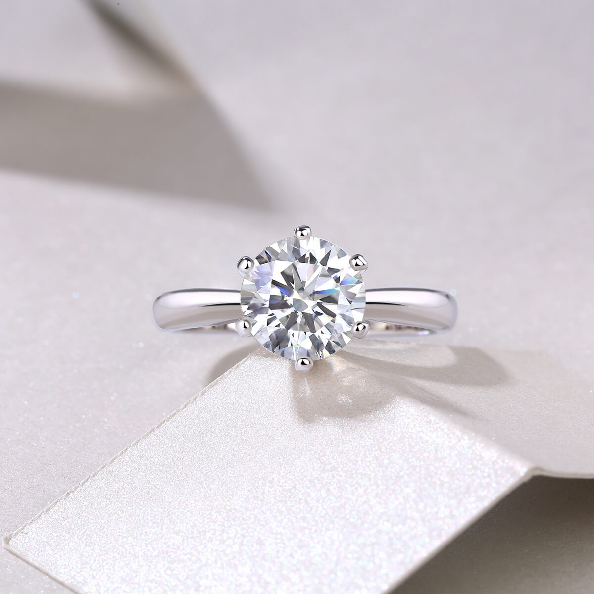 S925 Classic Six Claw Moissanite Ring-MARDAZA