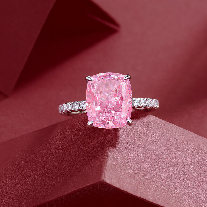 S925 Cake Pink High Carbon Diamond Ring-MARDAZA