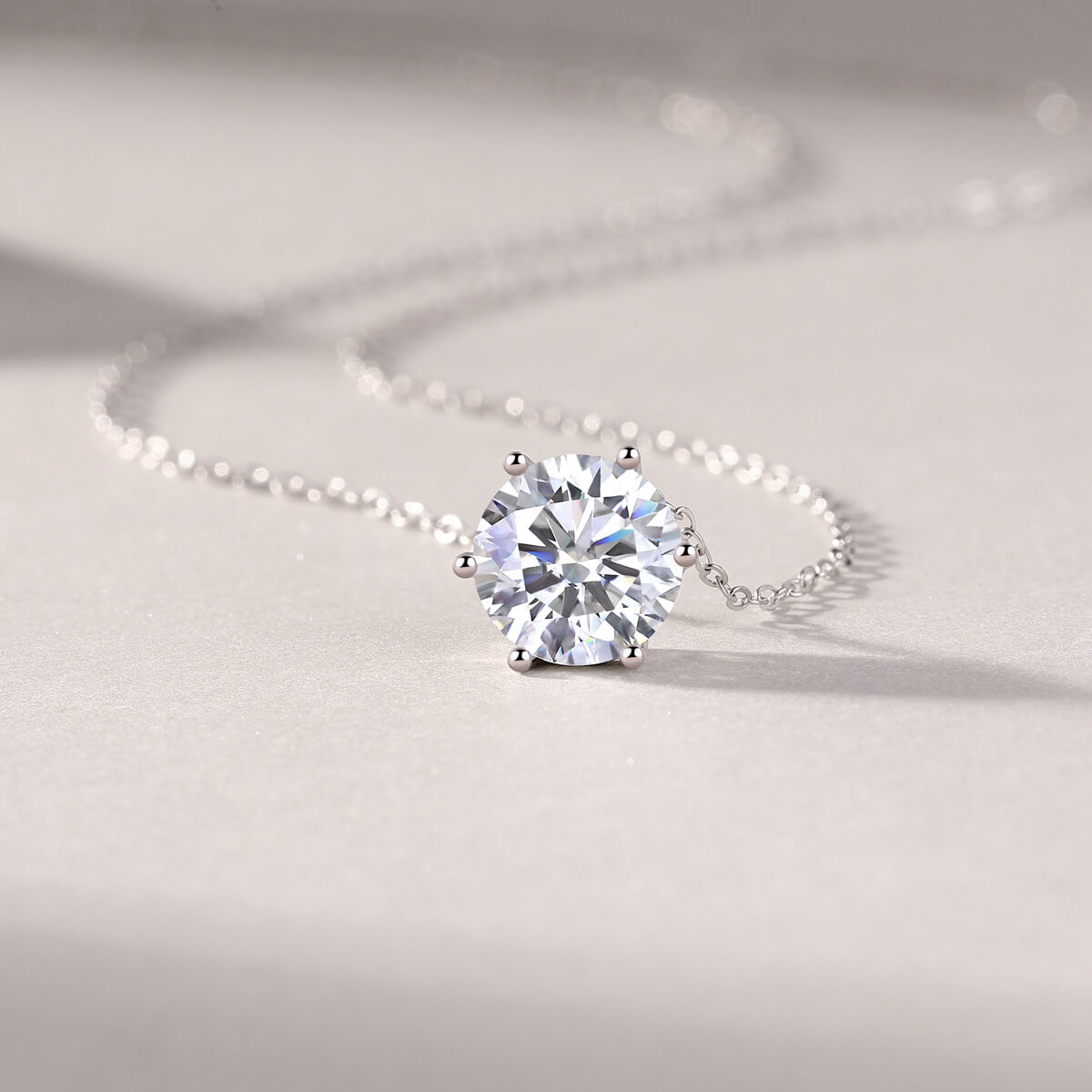 S925 Classic Six Claw Moissan Necklace-MARDAZA