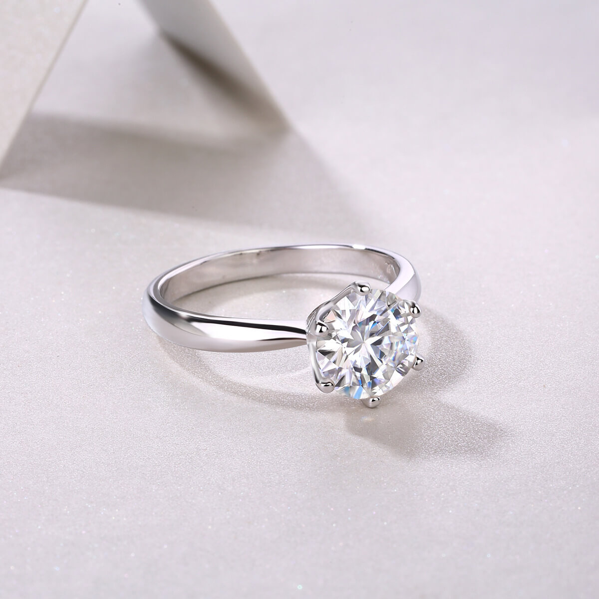 S925 Classic Six Claw Moissanite Ring-MARDAZA