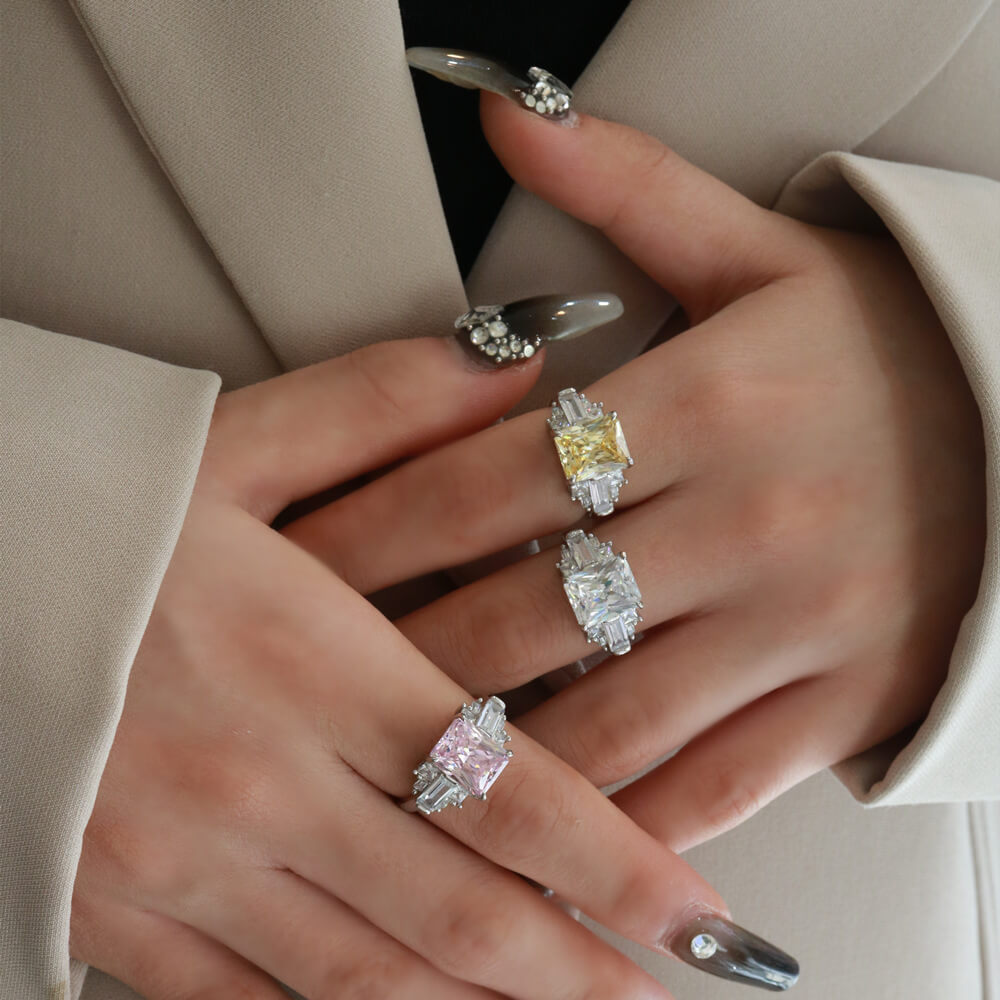 S925 Ice Cut High Carbon Diamond Ring-MARDAZA