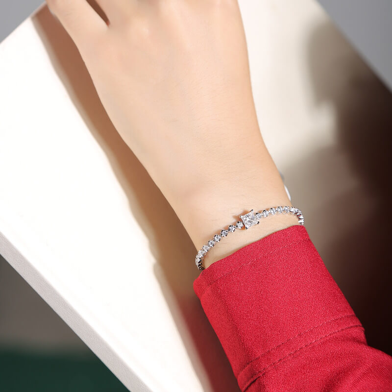S925 Magic Cube Moissanite Bracelet-MARDAZA