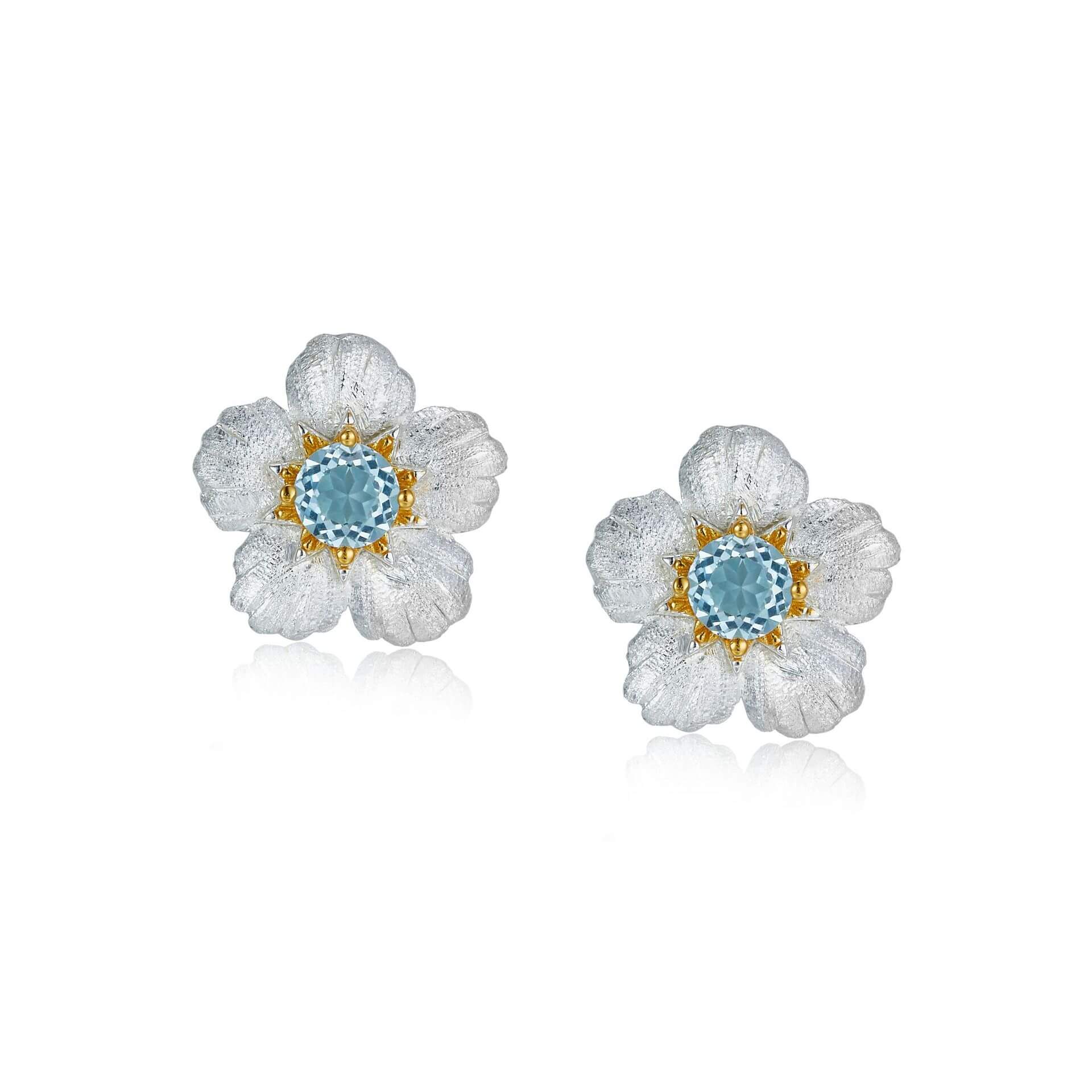 S925 Flower Topaz Earrings