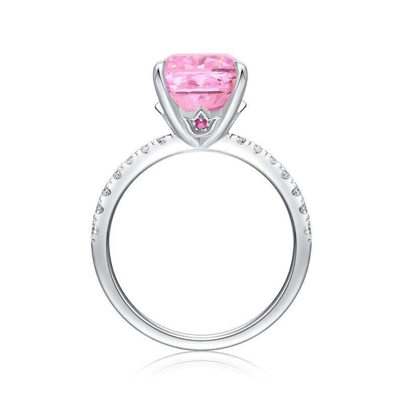 S925 Cake Pink High Carbon Diamond Ring-MARDAZA
