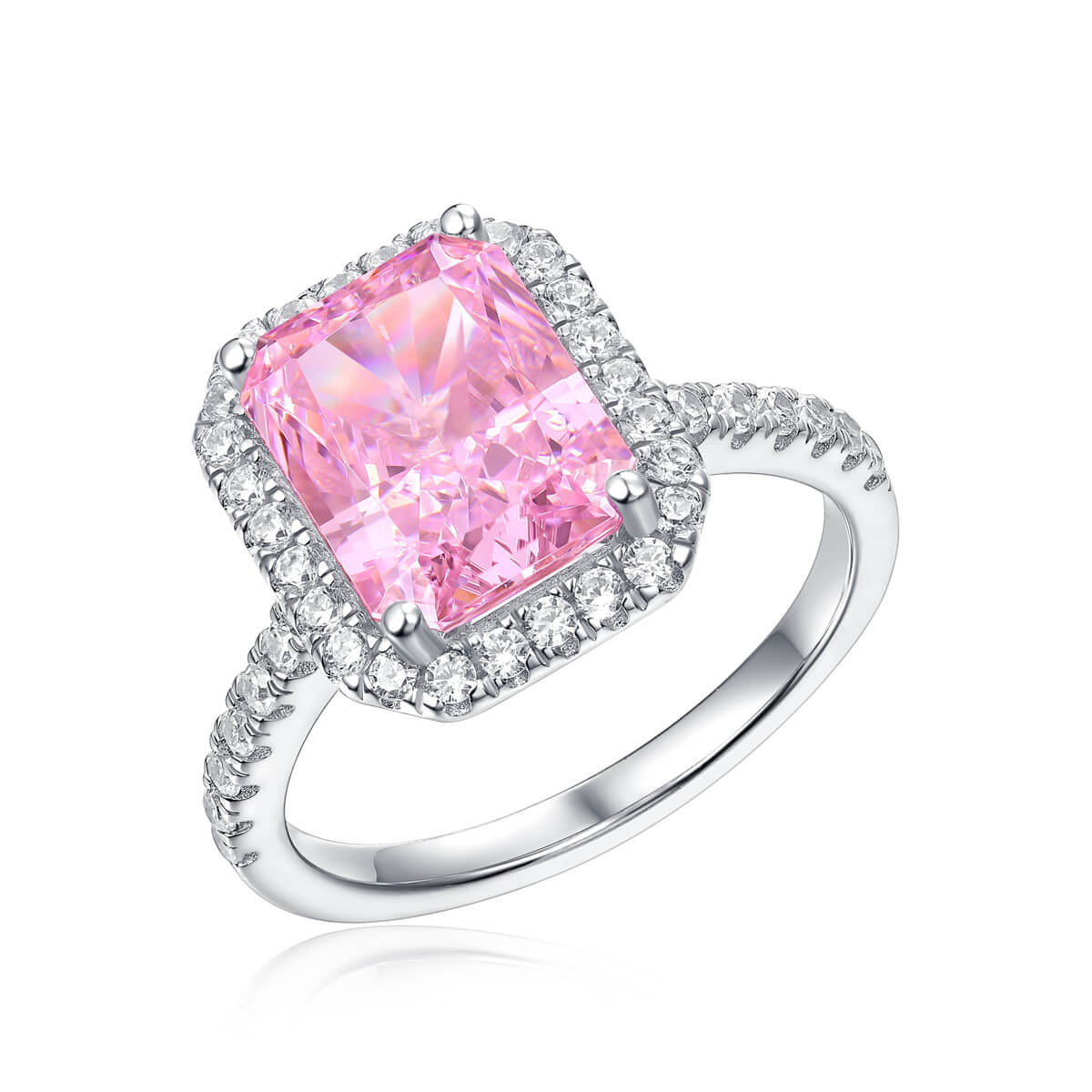 S925 Cherry Blossom Pink High Carbon Diamond Ring
