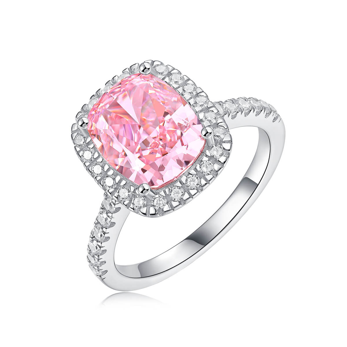 S925 Classic Pink High Carbon Diamond Ring