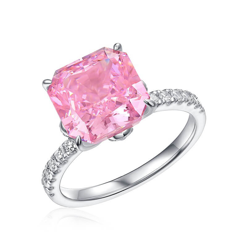 S925 Candy Pink High Carbon Diamond Ring