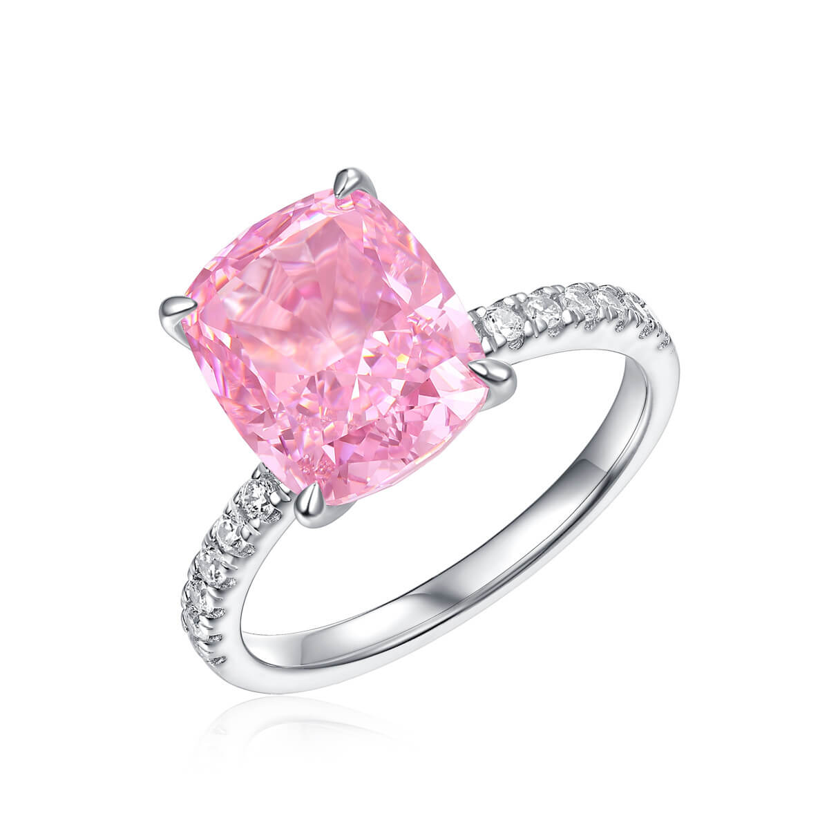 S925 Cake Pink High Carbon Diamond Ring