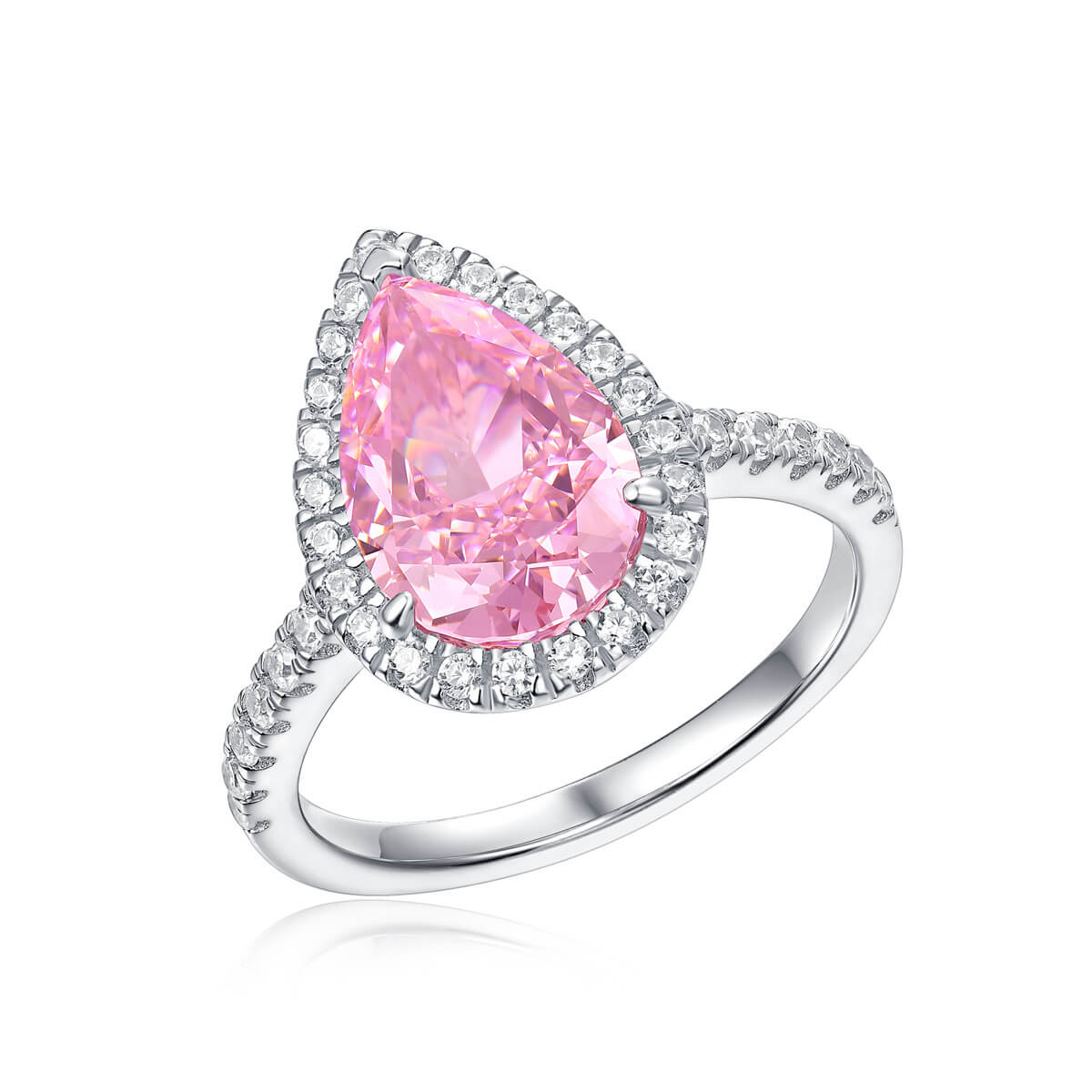  S925 Ocean Pink High Carbon Diamond Ring