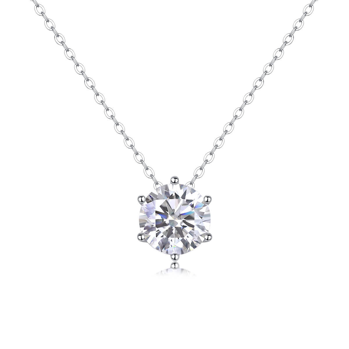 S925 Classic Six Claw Moissan Necklace-MARDAZA