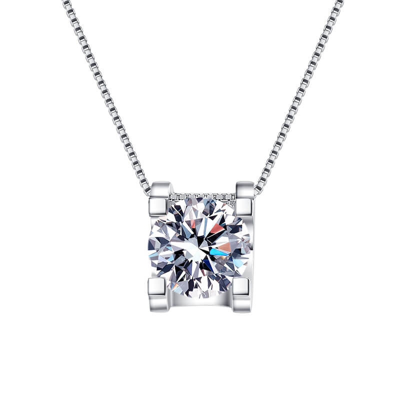 S925 Four Corners Moissanite Necklace-MARDAZA