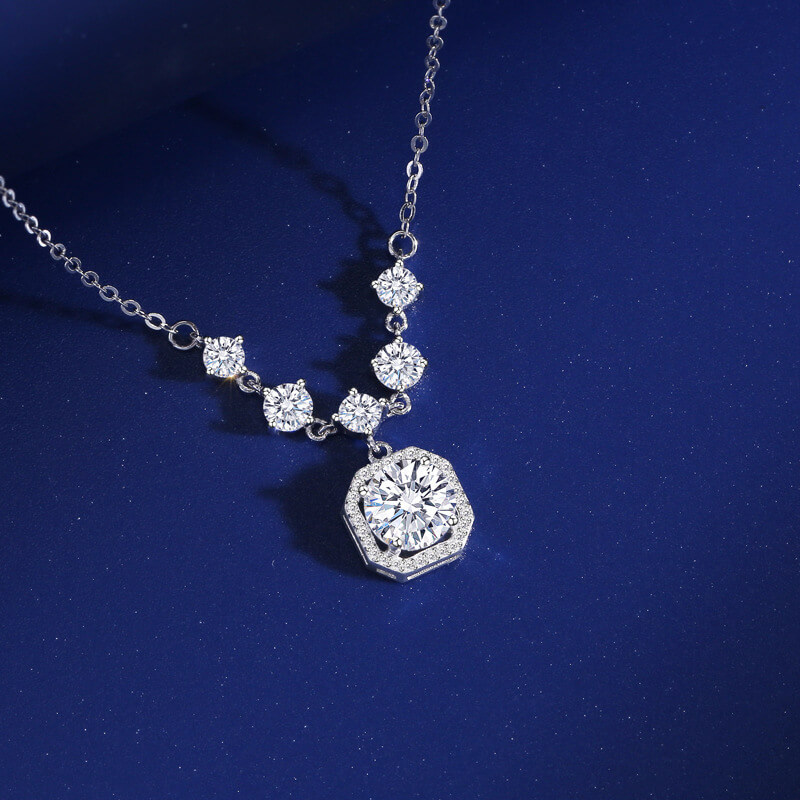 S925 Square Candy Moissanite Necklace-MARDAZA