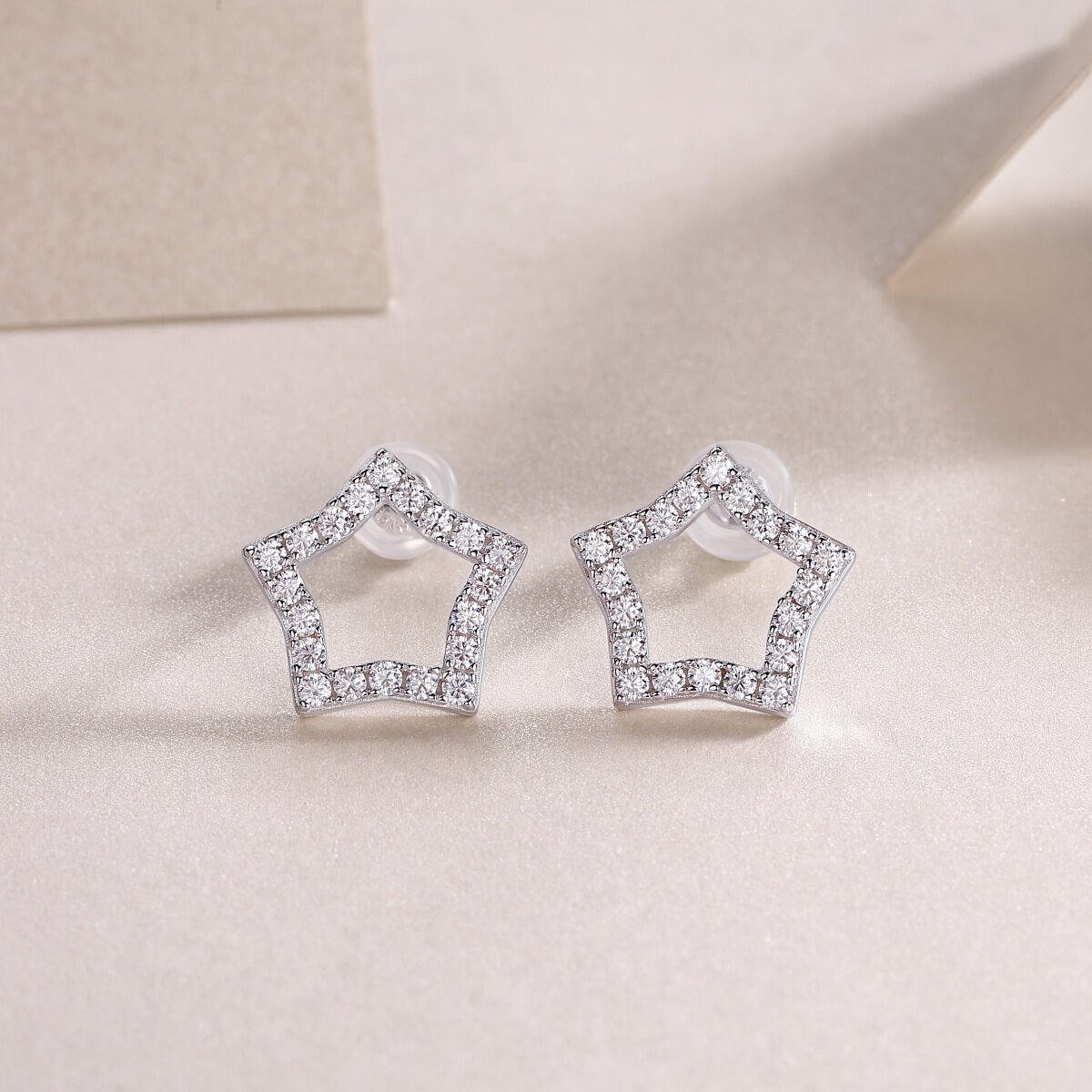 S925 Star Moissanite Earrings-MARDAZA