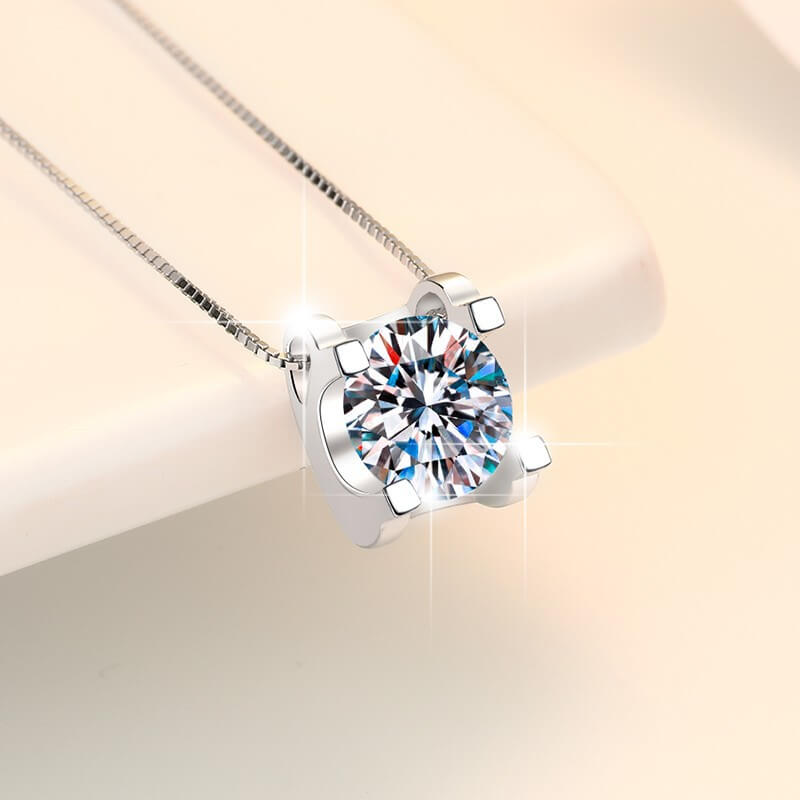 S925 Four Corners Moissanite Necklace-MARDAZA
