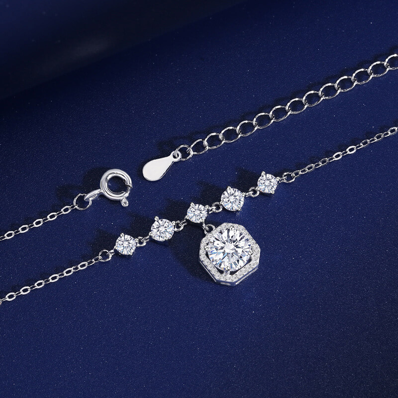 S925 Square Candy Moissanite Necklace-MARDAZA
