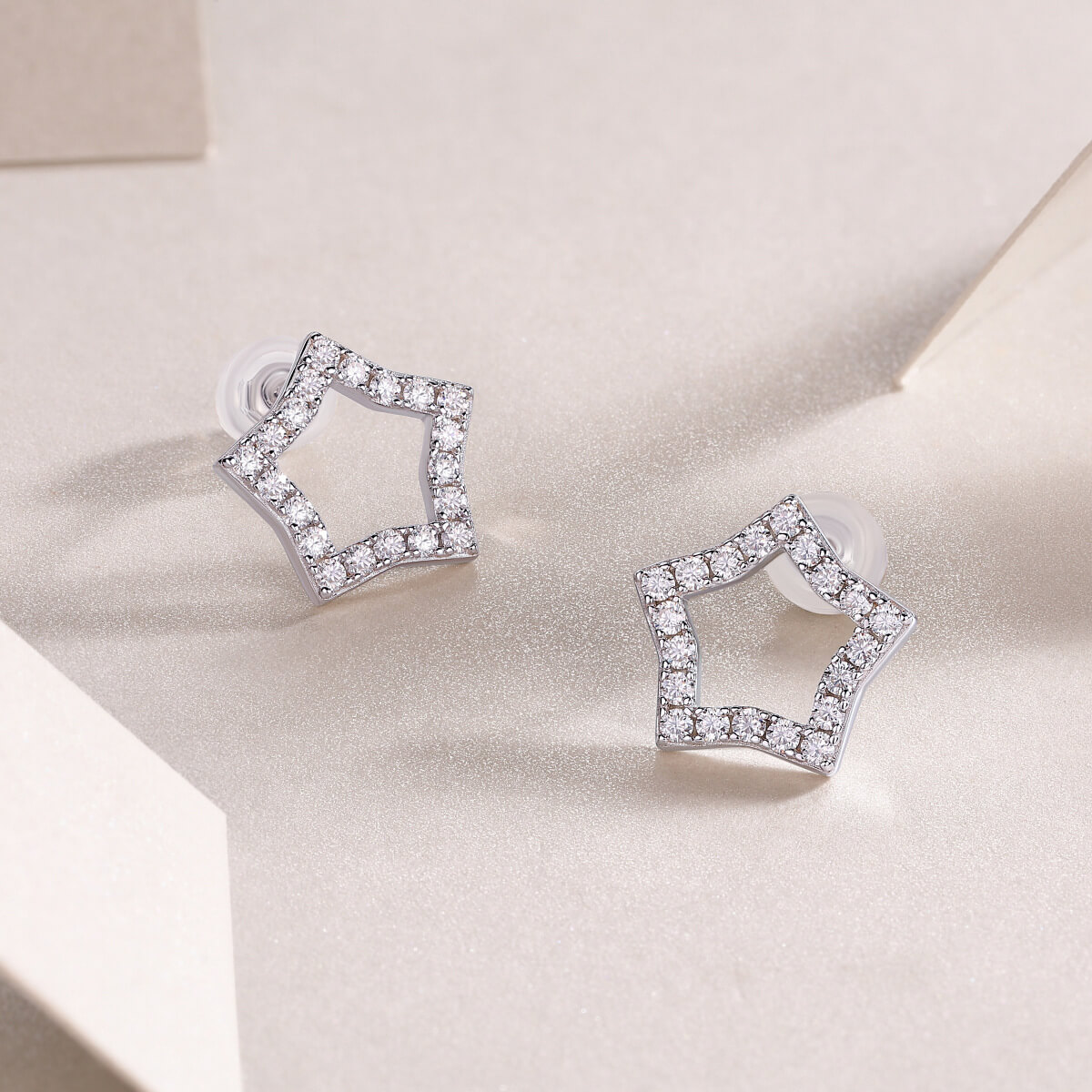 S925 Star Moissanite Earrings-MARDAZA