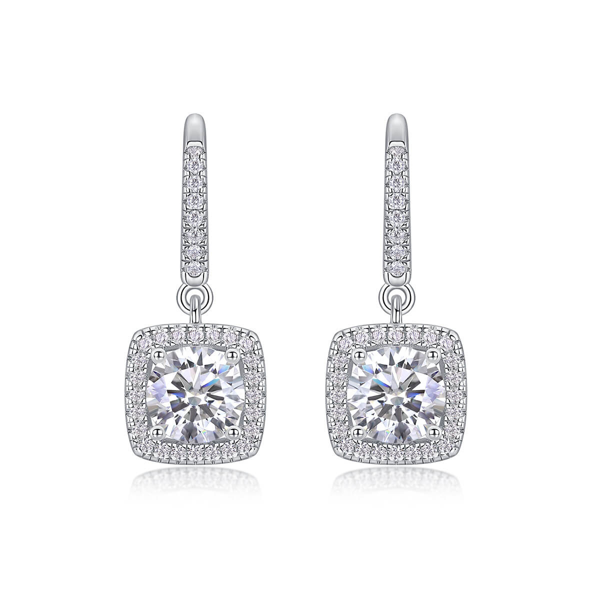 S925 Square Candy Moissanite Long Earrings-MARDAZA