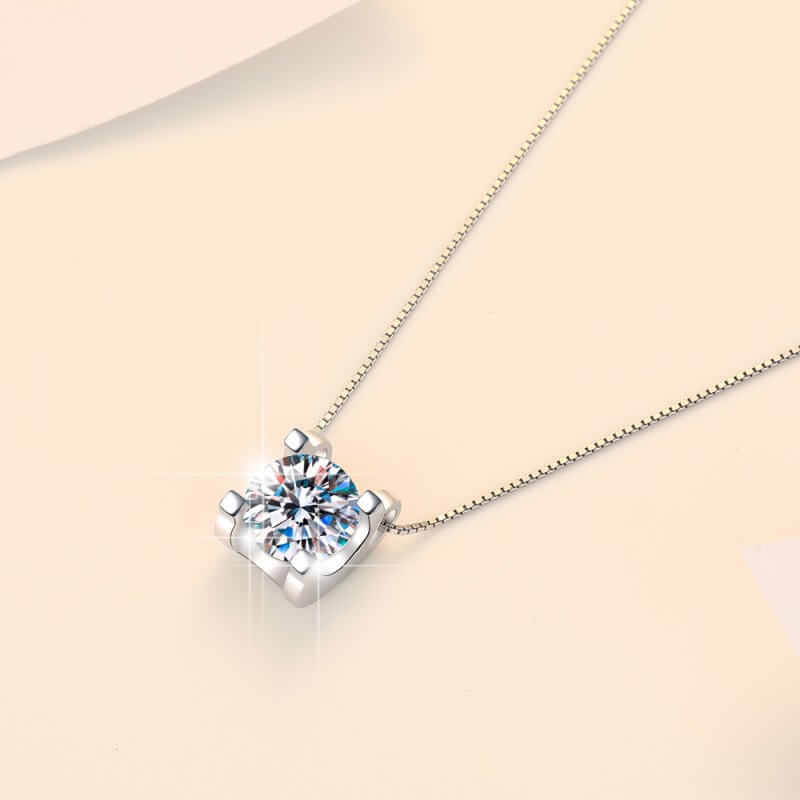S925 Four Corners Moissanite Necklace-MARDAZA
