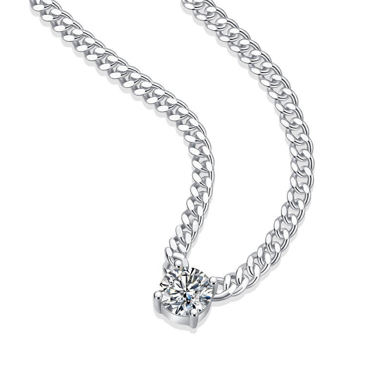 S925 Moissanite Cuban Link Necklace-MARDAZA