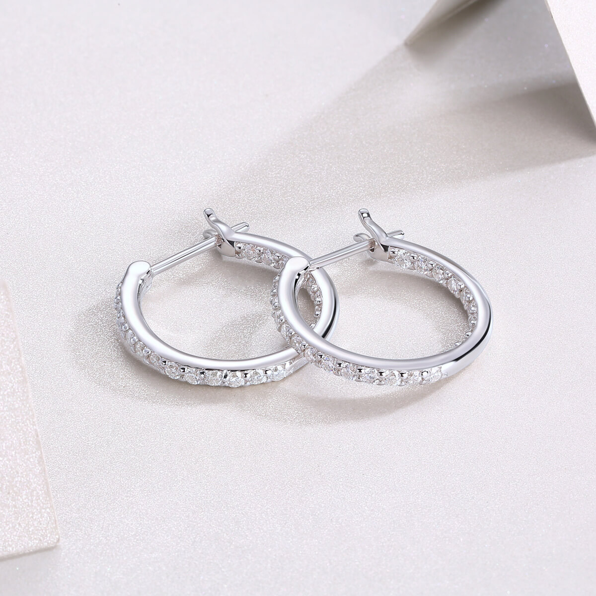 S925 Luminous Flow Moissanite Hoop Earrings-MARDAZA